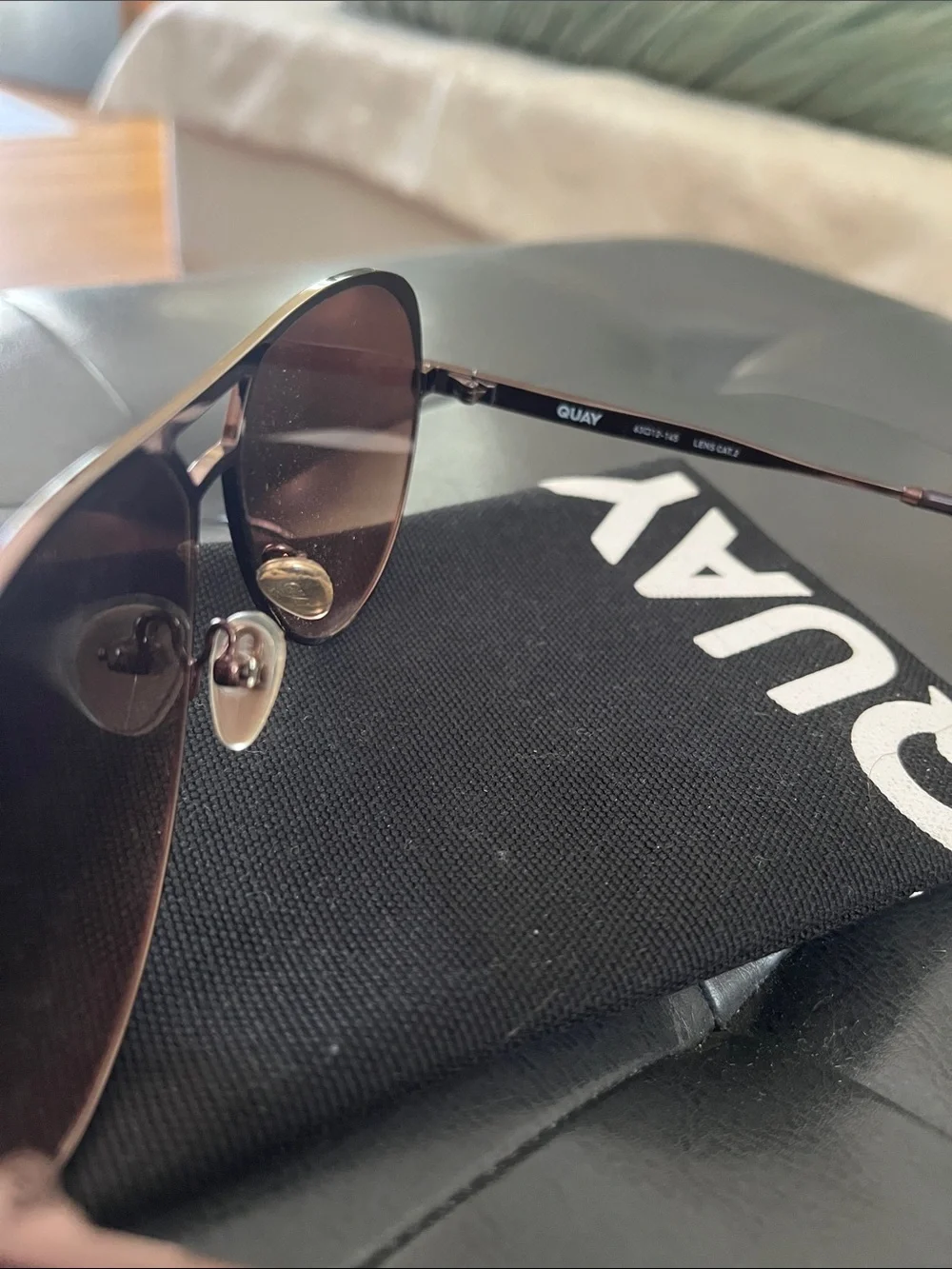 Quay Aviator Sunglasses “Open Tab”  in Brown (unisex)
